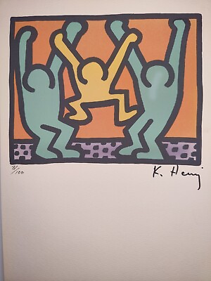 #ad #ad COA Keith haring Painting Print Poster Wall Art Signed amp; Numbered $149.95