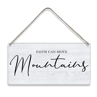#ad Bible Verse Home Wall D閏or Faith Can Move Mountains Wood Signs Rustic Hanging... $16.66