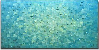 #ad Oil Painting On Canvas 24x48 Inch Abstract 3D Hand Painted Gradient Framed Large $200.00