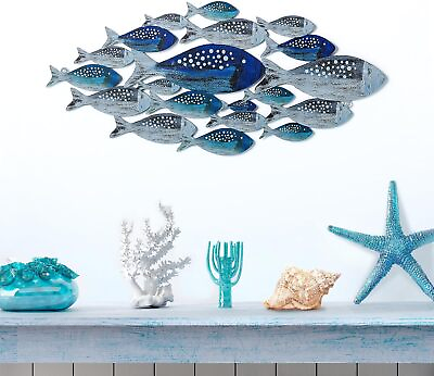 #ad Metal Fish Wall Decor Handcrafted Fish Art Summer Metal Wall Sculpture Marine De $26.51