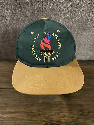 #ad Vintage Atlanta 1996 Olympics LOGO 7 baseball cap Hat Snapback BROKEN SEE PICS $9.99