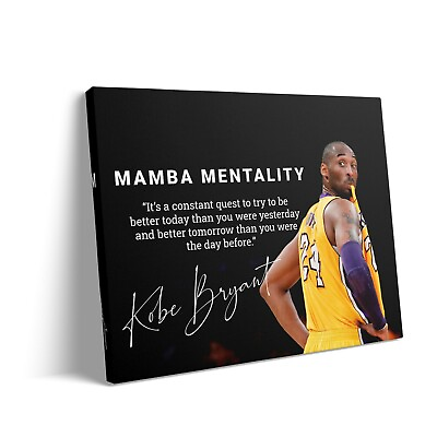 #ad Mamba Mentality Canvas Wall Art Kobe Bryant Poster Kobe Bryant Canvas Framed $38.99