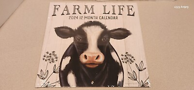 #ad 2024 12 Month Wall Calendar FARM LIFE NEW SEALED 11 x 11 $8.25