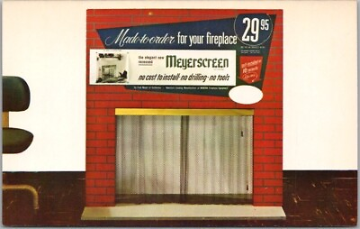 #ad San Francisco CA Advertising Postcard quot;FRED MEYER OF CALIFORNIA Fireplace Screen $7.99