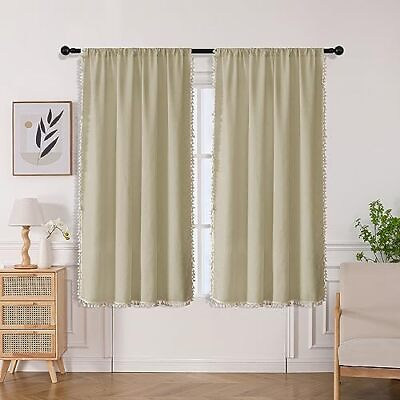 #ad Joydeco Natural Boho Curtains for Bedroom Living Room Farmhouse Curtains 63 ... $46.49