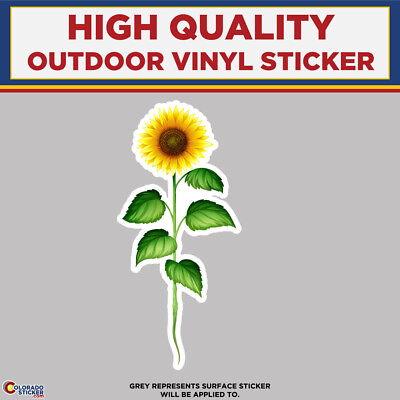 #ad Sunflower With Stem and Leaves High Quality Vinyl Stickers $12.00