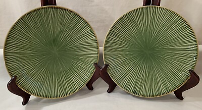 #ad #ad Lot Of 2 Vintage Target Home Green LOTUS GROVE 8.3” Salad Plates: Bamboo Gibson $32.95