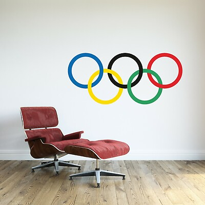 #ad USA Olympic Rings Logo Wall Decal Cornhole Wall Decor Art Mural Vinyl Sticker $14.95