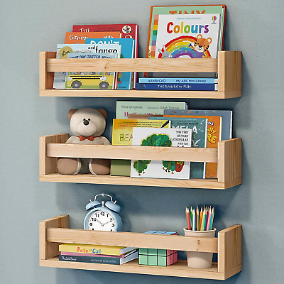 #ad Nursery Book Shelves Set of 3 Floating Bookshelves for Wall for Nursery Decor amp; $53.88
