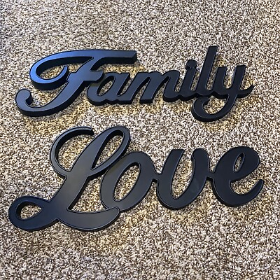 Love Word Art Sign Home Kitchen Decor Wall Hanging Cursive Script Typography $4.99