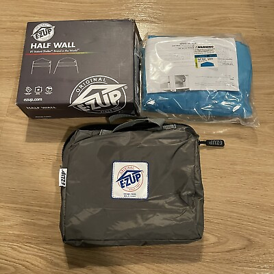 #ad NEW IN BOX EZ UP TENT HALF WALL ANGLE LEG 10 FT SPLASH BLUE AND GREY $29.99