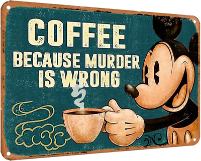 #ad Coffee Sign Funny Kitchen Signs Vintage Metal Tin Signs Wall Decor $13.29