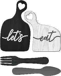 #ad Let#x27;s Eat Kitchen Wall Art Decor Rustic Farmhouse Style for Kitchen Dining $26.31