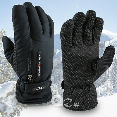 Mens Winter Thermal Warm Waterproof Ski Snowboarding Driving Work Gloves Mitten $9.98