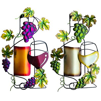 #ad 24 Inch Large Wine Metal Wall Art Decor for Kitchen Dining Room Vintage Red ... $104.10