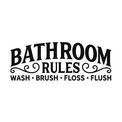 #ad Bathroom Rules Wall Decal Decor Vinyl Quotes Sticker Wash Brush Floss 12quot; $11.99