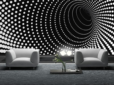 #ad Wallpaper Mural Black abstract GIANT paper photo wall decor for bedroom Dots $103.42