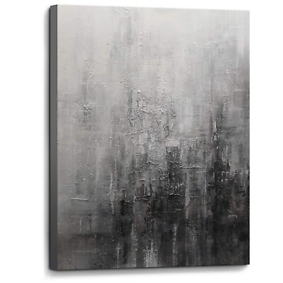 #ad Wall Art for Bedroom Black and White Abstract Picture Oil Painting Large Canv... $122.09