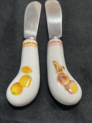 #ad 2 Piece Canapé Cheese Butter Spreader Lillian Vernon Stainless Made In Japan $4.88