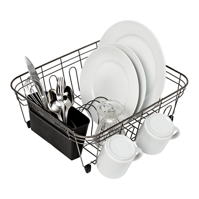 #ad Small Wire Dish Drying Rack Drainer Kitchen Decor Storage Space Saver New $28.99