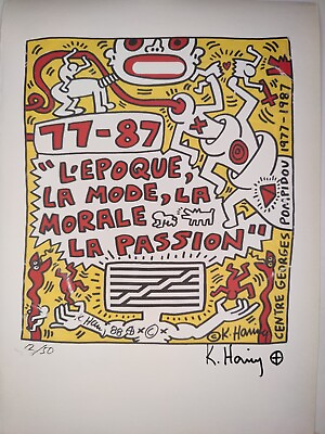 #ad Authentic Keith Haring Painting Print Poster Wall Art Signed amp; Numbered $74.95