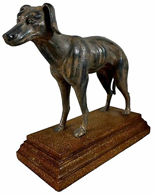 #ad Art Deco Style Bronzed Statue Sculpture Whippet Greyhound Dog on Base $72.98