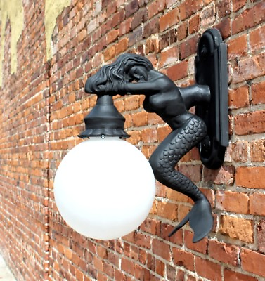 #ad Nautical Style Mermaid Wall Sconce for Outdoor Use $383.90