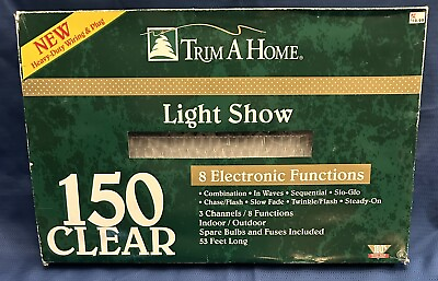 #ad Vintage Christmas Tree Lights 150 Clear Traditional Warm 8 Function 53’ Trim $24.99