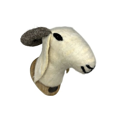 #ad Magnolia Home Toy Goat Head Wool Wall Hanging Joanna Gaines Kid Room Farmhouse $20.00