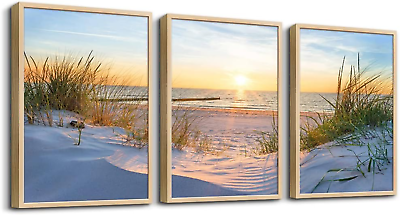 #ad Natural Wood Framed Wall Art for Living Room Large Size Wall Decorations for Bed $135.48