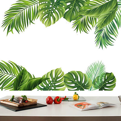 #ad Palm Leaves Wall Decal Green Tropical Plants Wall Stickers 2Pcs Self Adhesive $13.19