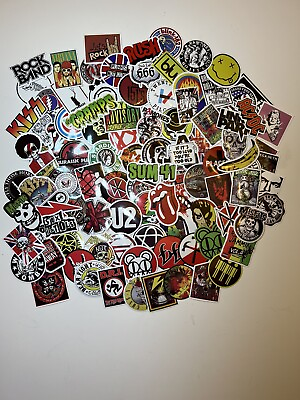 #ad Rock Band 100 Stickers Lot Punk Music Heavy Metal Bands Sticker Decals amp; More $4.99