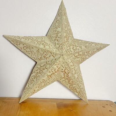 #ad Metal Barn Tin Star Rustic Country Primitive Distressed Barn Star Wall Decor 17” $20.00