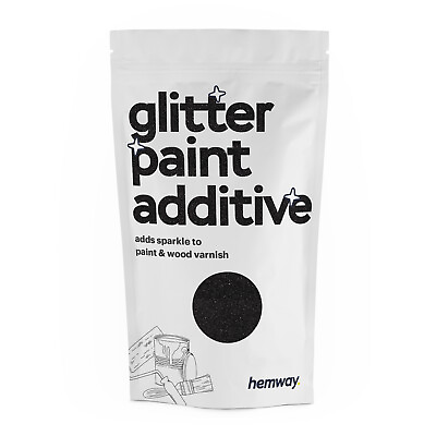Hemway Black Glitter Paint Additive Crystals Emulsion Varnish Wall Bedroom UK $27.38