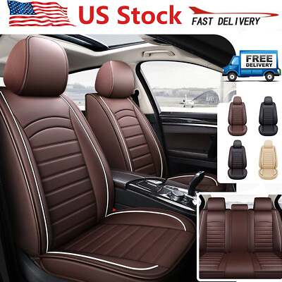 #ad For Lincoln PU Leather Car Seat Covers Cushions Full Set 2pcs Front Rear Decor $140.12