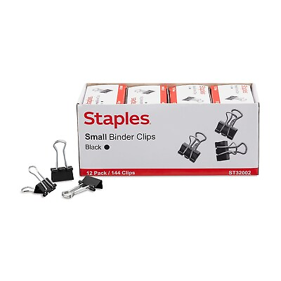 #ad #ad Staples Small Metal Binder Clips Bulk PK Black 3 4quot; Size with 3 8quot; Capacity $9.26