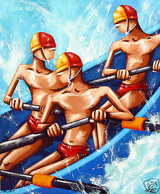 #ad 47quot; art beach surf life saving australia abstract painting print canvas COA AU $245.00