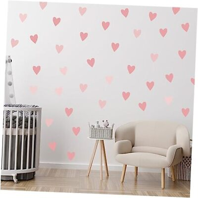 #ad Wall Stickers Kids Room Nursery Wall Decals Heart Love Cute Pink Heart $33.80
