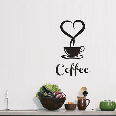 #ad Removable DIY Kitchen Decor Coffee Cup Decals for Window Wall Store Shop Door $10.94