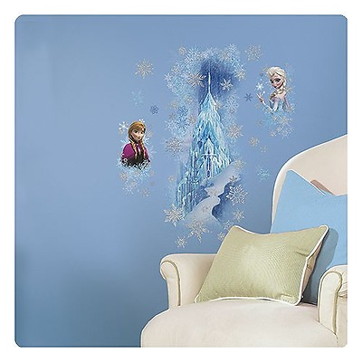 #ad Disney Frozen Wall Decals Stickers GIANT Elsa Anna Decal Ice Palace Roommates $20.99