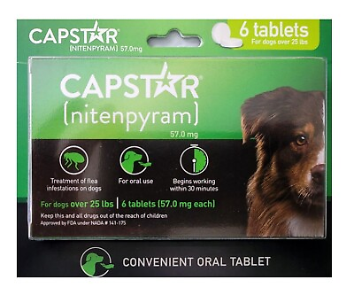 #ad CAPSTAR Fast Acting Oral Treatment for Large Dogs over 25 lbs 6 Tabs $24.54