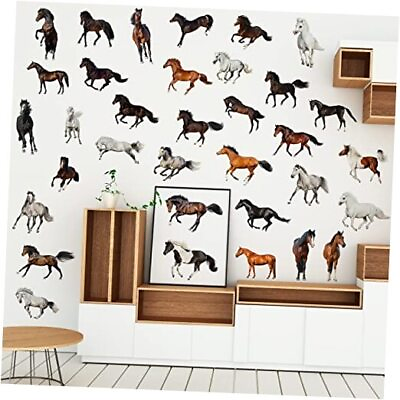 #ad Colorful 3D Horse Wall Decal Running Horse Wallrt Decor Stickers for Kids A $24.91