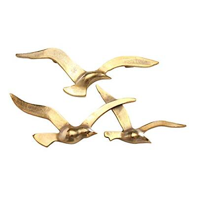 #ad Americana Flying Birds Metal Wall Decor Art 3 Birds 2 Piece Set Handcrafte... $80.77