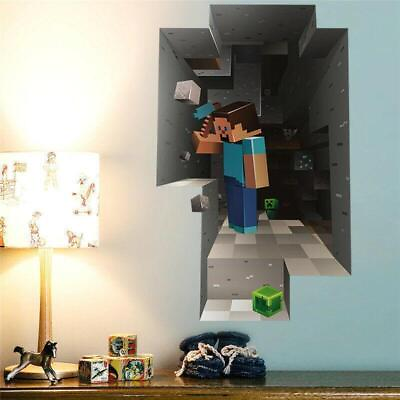 #ad Minecraft Wall Stickers Cartoon 3d Game Sticker Popular Mural Kid Room Decor New $10.99