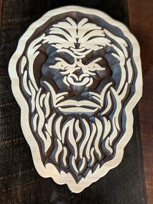 #ad Bigfoot Face Mean Wood Wall Art Hanging Home Decor $25.00