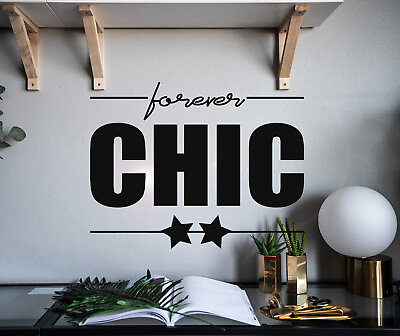 Vinyl Wall Decal Letter Forever Chic Words Home Stickers 22.5 in x 17 in gz044 $18.00