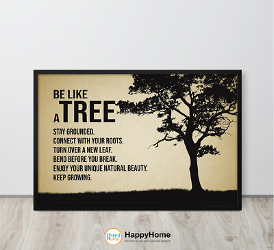 #ad Be Like a Tree Motivational Poster Inspirational Wall Art Canvas Office Decor $215.60
