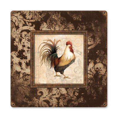 #ad #ad COLORFUL ROOSTER FRAMED LOOK 18quot; HEAVY DUTY USA MADE METAL HOME DECOR SIGN $123.00