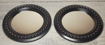 #ad 2 Porthole Design Framed Wall Decor Mirrors Round 14quot; dia. Frame 9quot; dia. Mirrows $18.85