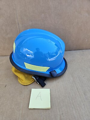 #ad Cairns Firefighter MSA Modern HP3 Commando Defender Safety Helmet Blue Used $94.00